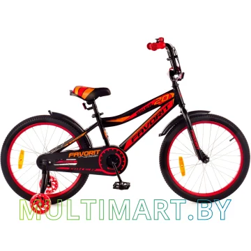 Детский велосипед Favorit Biker 20 BIK-20BR (черный/красный)